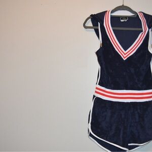 Champion Blue and Red Athletic Romper